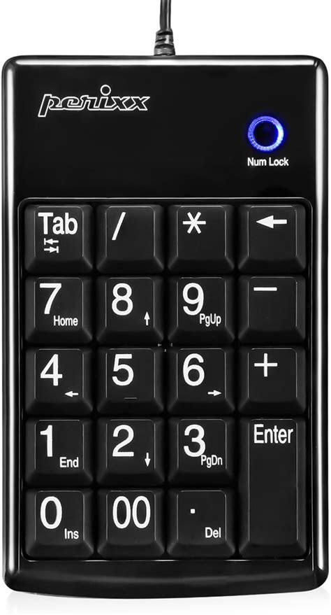 Perixx Peripad-201, Wired USB Slim Numeric Keypad, Big Print Letter ...