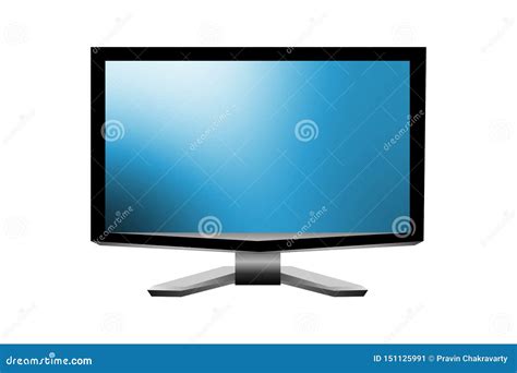 Wide Flat Screen LCD Computer Monitor. Vector Illustration Stock Vector ...