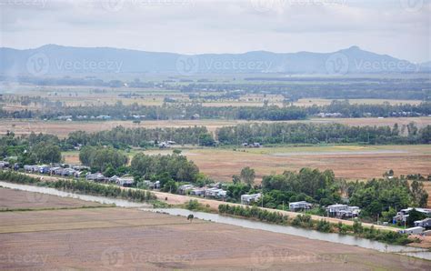 Aerial view of paddy rice fields in Mekong Delta 1239583 Stock Photo at Vecteezy