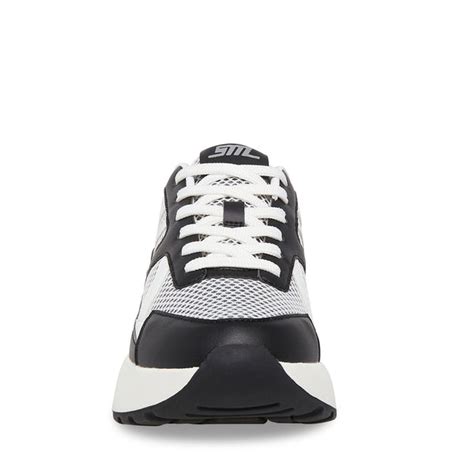 LOGAN Black/White Lace Up Sneaker | Women's Sneakers – Steve Madden