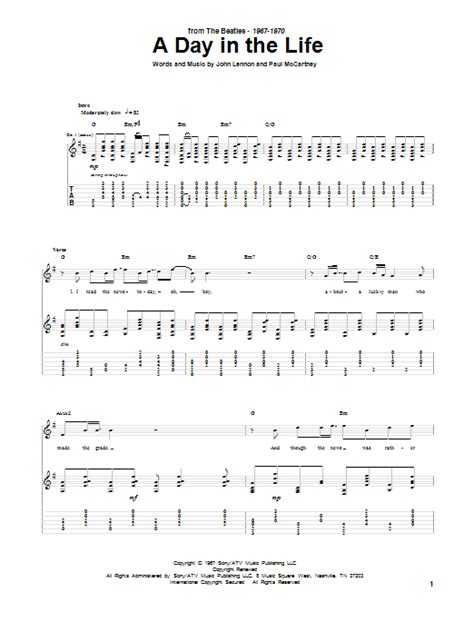 A Day In The Life by The Beatles - Guitar Tab - Guitar Instructor