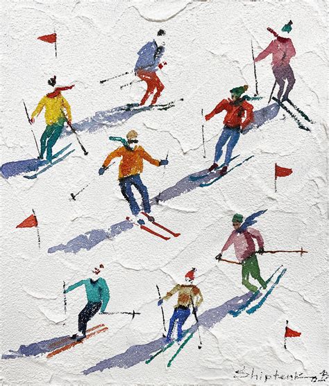 Vail Ski Resort Skier Painting Original Art Watercolor | Etsy