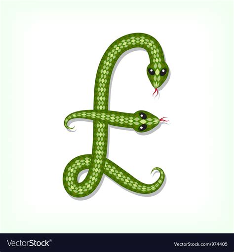 Snake font pound symbol Royalty Free Vector Image