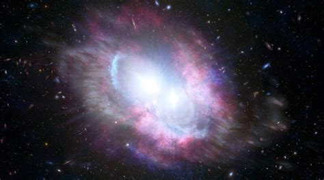 Two supermassive black holes spotted lighting up as galaxies collide ...