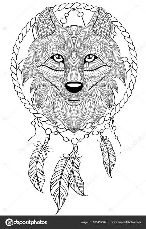 Wolf Dreamcatcher Drawing at GetDrawings | Free download