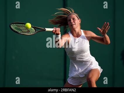 Hannah Klugman in action in the Girls singles on day seven of the 2023 ...