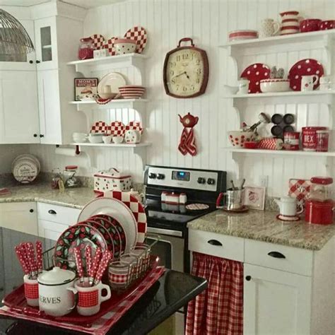 Pin by Jewel Greenwaldt on Kitchens | Red kitchen decor, White ...