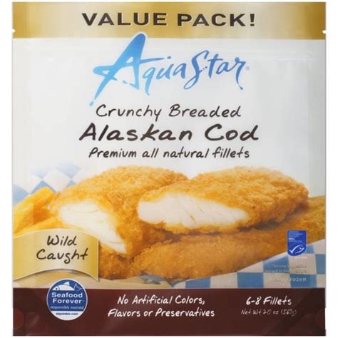 Aqua Star Crunchy Breaded Alaskan Cod Fillets, 20 oz - Walmart.com