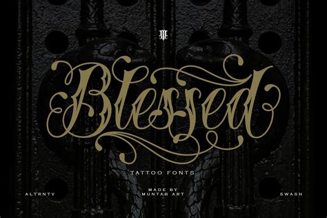 Blessed | Traditional Tattoo Font | Script Fonts ~ Creative Market