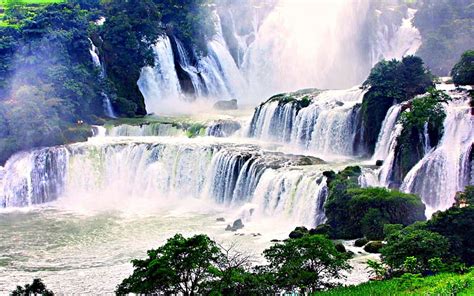 Waterfall at Guangxi, China, Landscape, Waterfall, China, Nature, HD ...