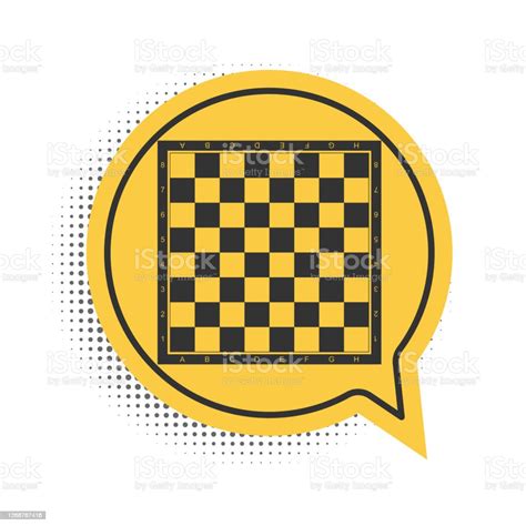 Black Chess Board Icon Isolated On White Background Ancient Intellectual Board Game Yellow ...