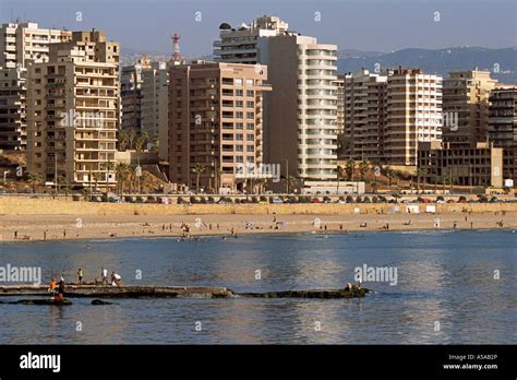 A view across a beach in Beirut Lebanon Stock Photo - Alamy