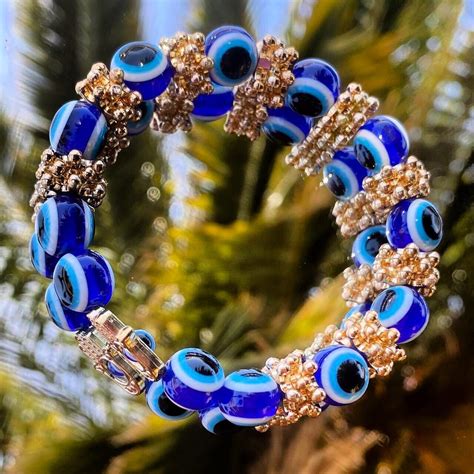 Blue evil eye bracelet 🧿 - blue evil eye... - Depop