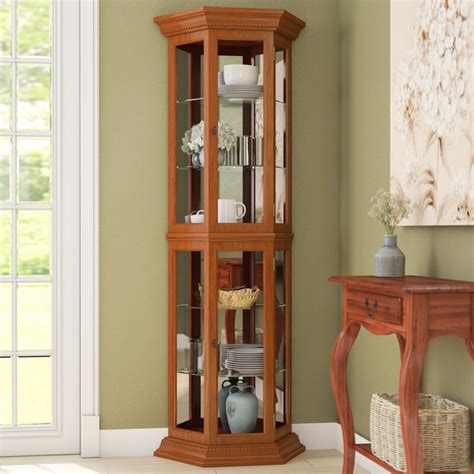 Three Posts Hollingdon Lighted Curio Cabinet & Reviews | Wayfair