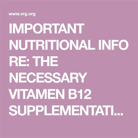 The Importance of Vitamin B12 in a Vegan Diet