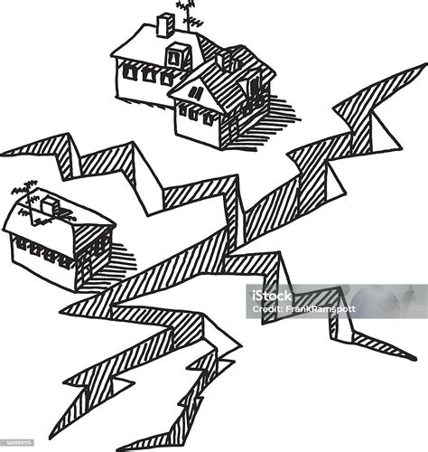 Earthquake Crack Buildings Drawing Stock Illustration - Download Image ...