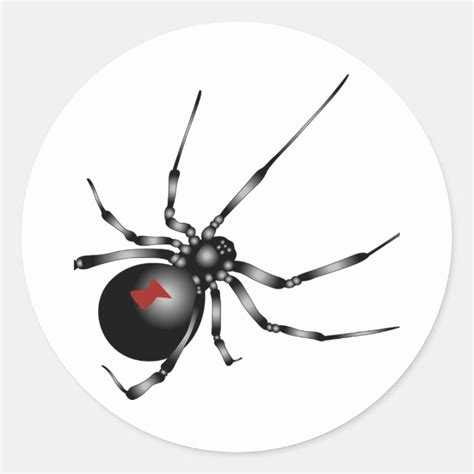 Black Widow Classic Round Sticker | Zazzle.com