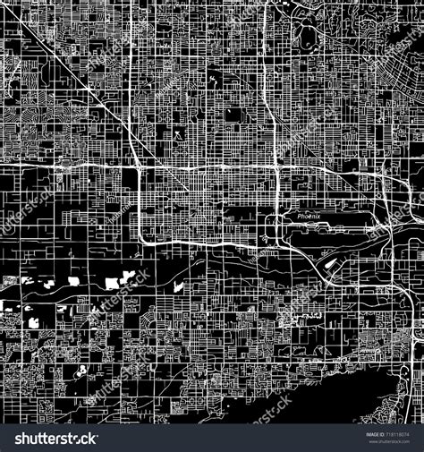 Phoenix Arizona Downtown Vector Map City Stock Vector (Royalty Free ...