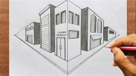 How to Draw a City in Two-Point Perspective For Beginners : 3D Drawing | Perspective drawing, 2 ...