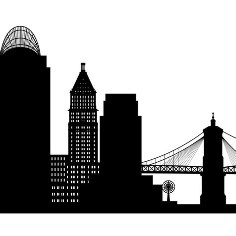 Cincinnati Skyline Printable Black White Wall Art | Etsy