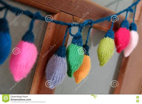 Xmas Ornament, Knitted Christmas Lights Stock Photo - Image of light ...