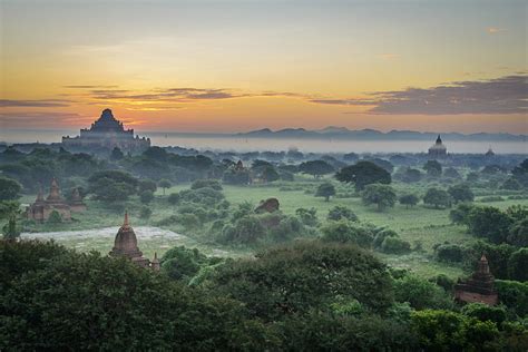 Online crop | HD wallpaper: Temples, Fog, Landscape, Myanmar ...