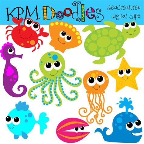 Cute Clipart Sea Animals - Image to u