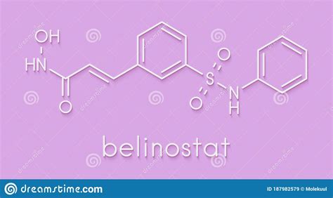 Belinostat Cancer Drug Molecule. Histone Deacetylase HDAC Inhibitor ...