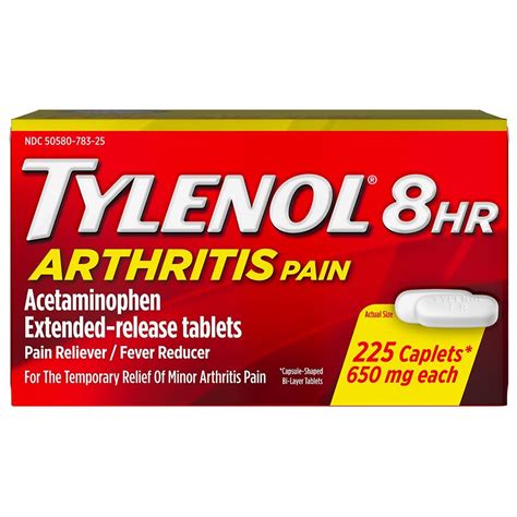 TYLENOL Arthritis Pain 8 Hr Extended Release Pain Reliever & Fever Reducer Caplets 650 mg ...