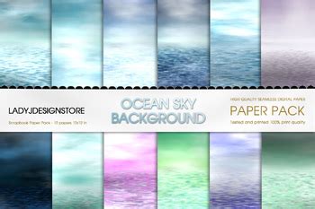 Ocean Sky Background by ladyjdesignstore | TPT