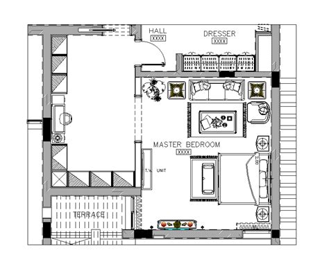 Luxury villa master bedroom plan is given in this Autocad drawing file ...