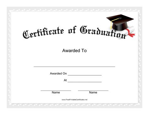 Graduation Certificate Template - Grey Download Printable PDF | Templateroller