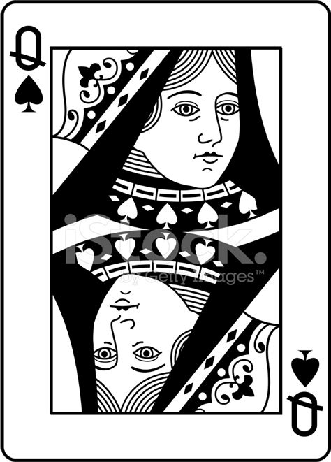 Queen of Spades Black and White Stock Vector - FreeImages.com