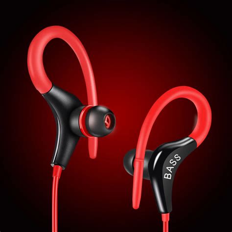 Earphones Noise Isolating Sport Earbuds with Mic Earhook Wired Stereo ...