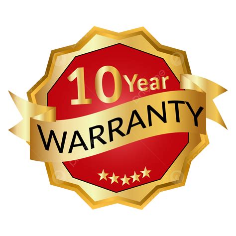 10 Year Warranty Badge Vector, 10 Year, Year Warranty, Warranty Badge PNG and Vector with ...