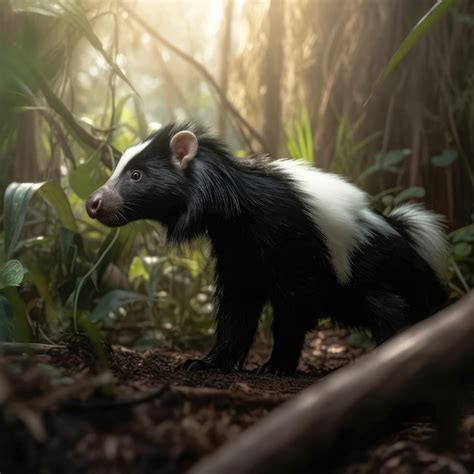 Premium AI Image | Skunk in natural habitat generative AI