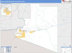 Yuma, AZ Metro Area Zip Code Wall Map Basic Style by MarketMAPS