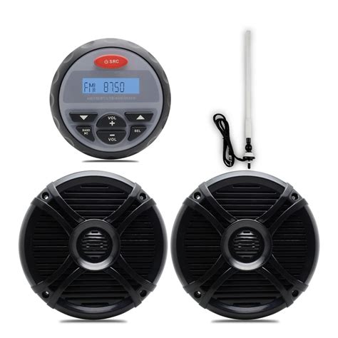 6.5 Inch Marine Wateproof Boat Speakers Bluetooth Radio USB MP3 Player AM FM Receiver Stereo ...