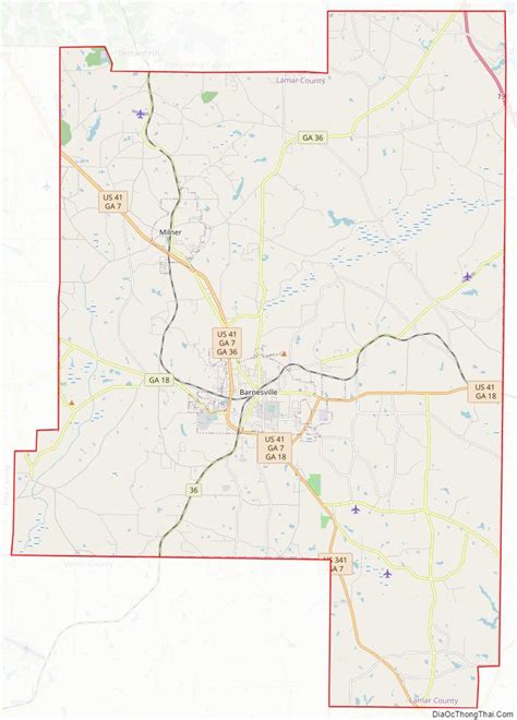 Map of Lamar County, Georgia - Thong Thai Real