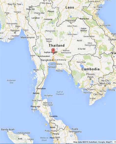 Ayutthaya on Map of Thailand