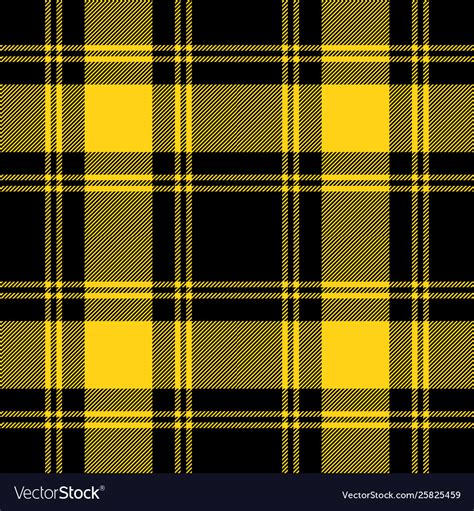 Black and yellow tartan plaid seamless pattern Vector Image