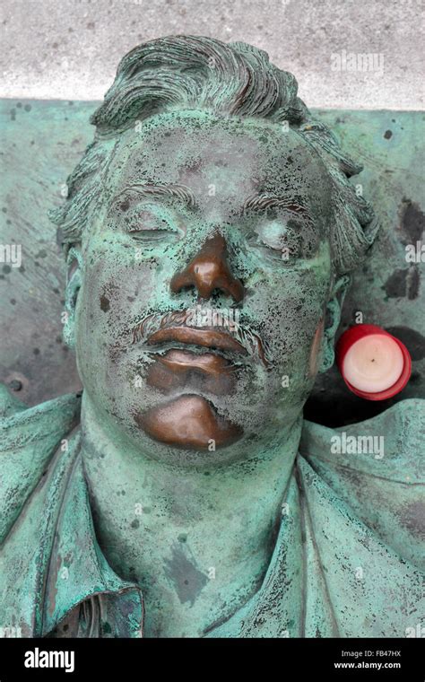 The face of Victor Noir on his tomb in the Père Lachaise Cemetery ...