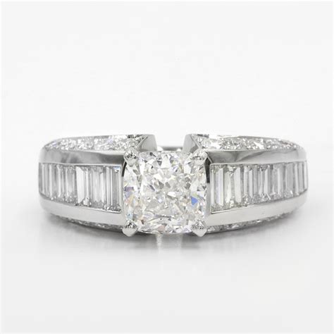 Baguette and Pavé Engagement Setting | Adiamor