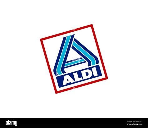 Aldi, rotated logo, white background Stock Photo - Alamy