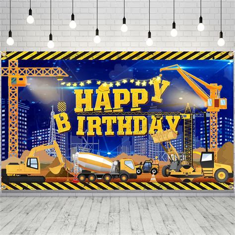 Buy Construction Happy Birthday Banner,Construction Birthday Party Backdrop Supplies Dump Truck ...