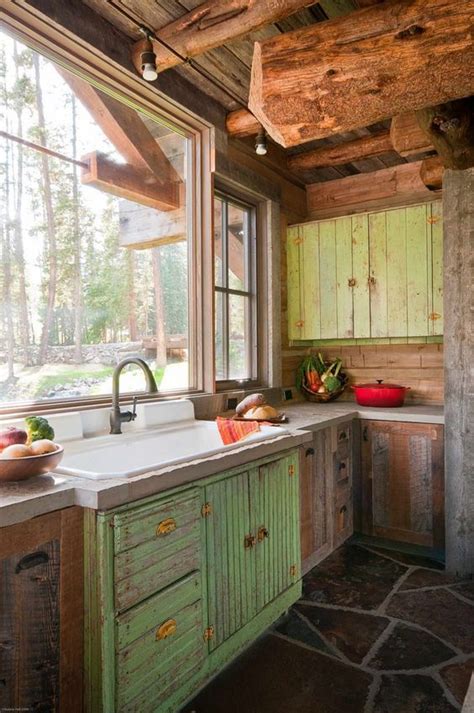 Cocinas Estilo Rustico Madera (6) Rustic Cabin Kitchens, Rustic Kitchen ...