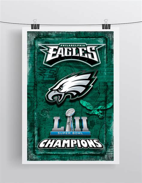 Philadelphia Eagles Super Bowl Championship 2018 Poster, Philadelphia ...