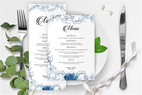 Wedding Menu Card Template (298274) | Card Making | Design Bundles