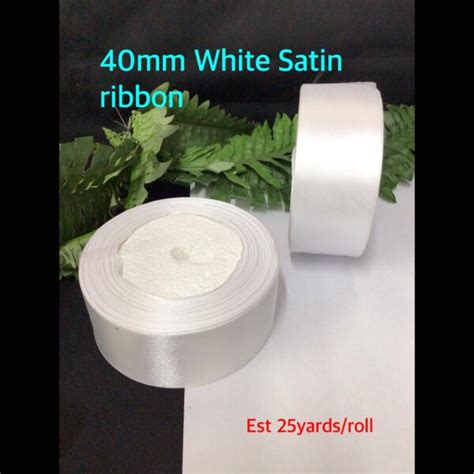 40mm White Satin ribbon - CraftEZOnline | Arts And Crafts Store