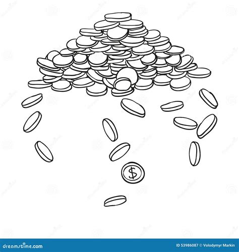 Pile of coins stock vector. Image of graph, euro, dollar - 53986087